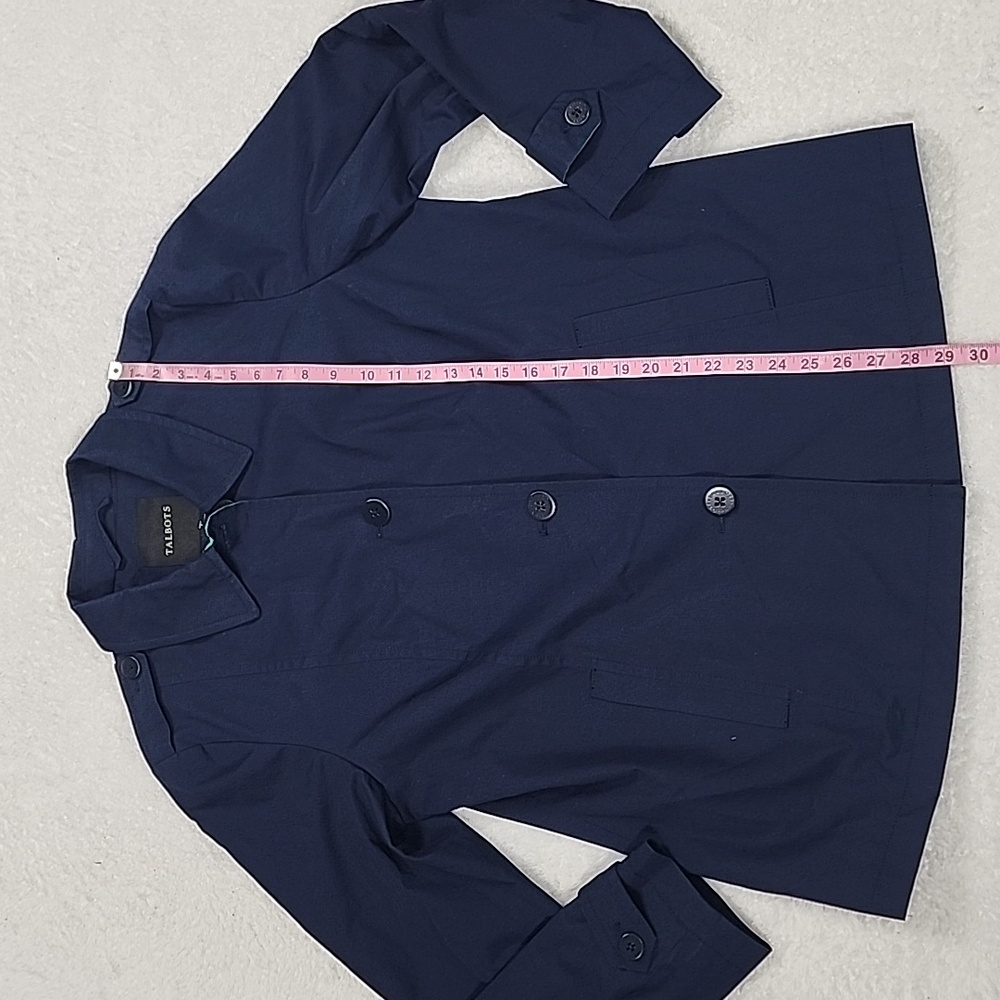 Talbots Lightweight Navy Button Front Jaccket Wit… - image 4